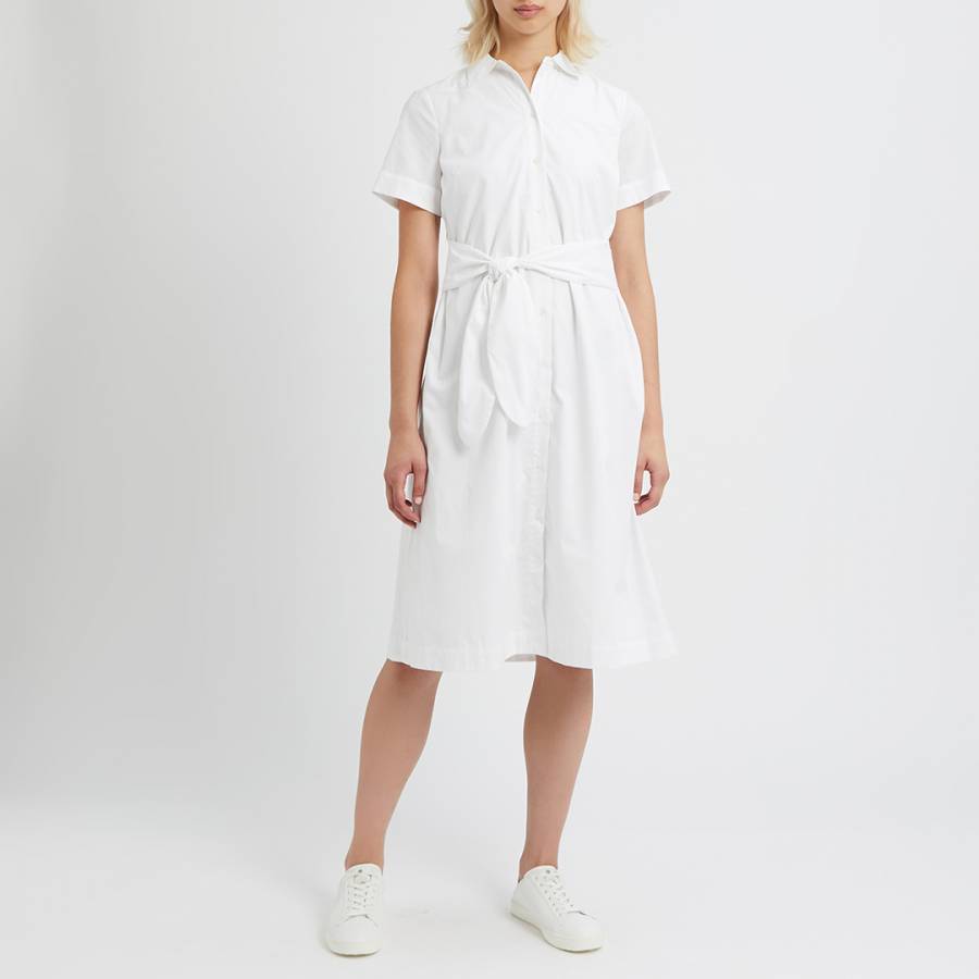 White tie front shirt dress cheap