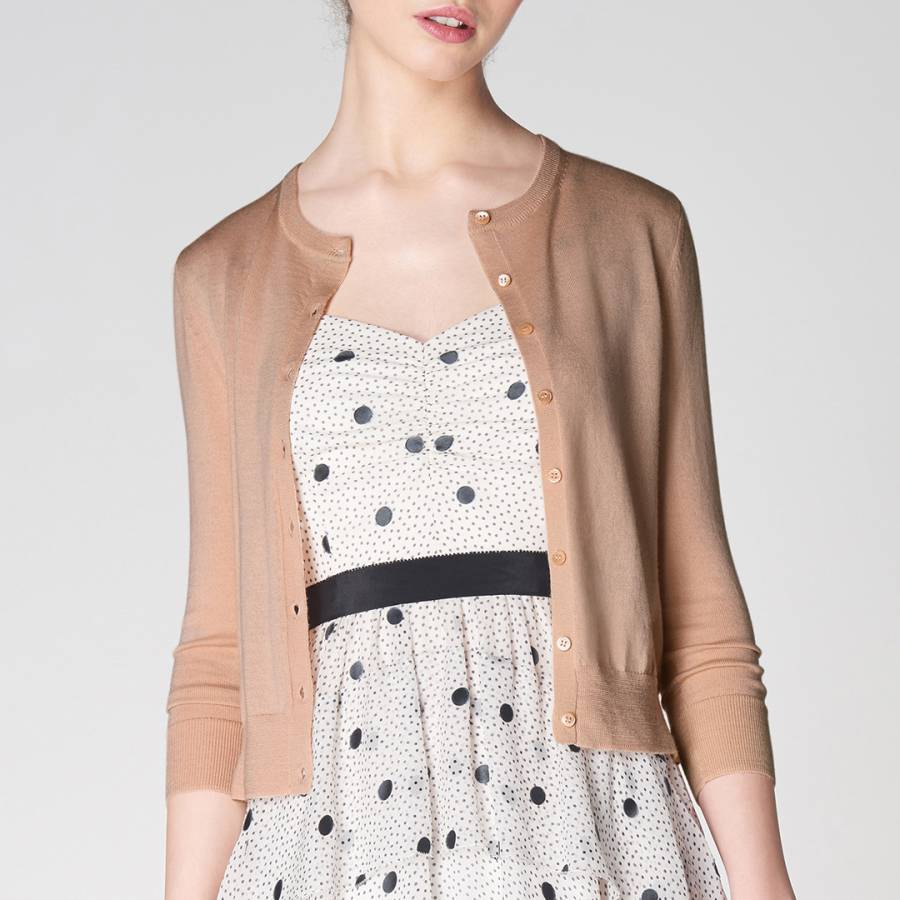 L K Bennett Beige Bonnie 3 4 Sleeve Cardigan