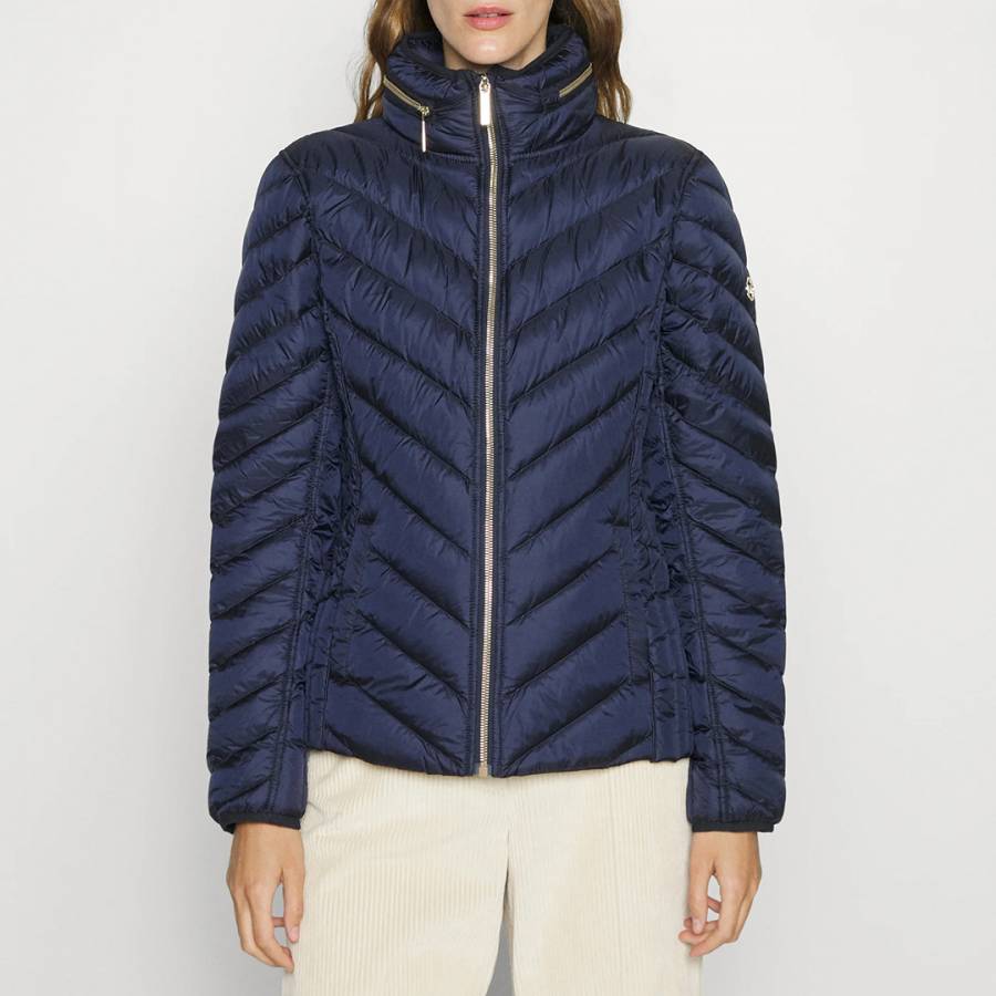Michael Kors Navy Short Packable Down Coat