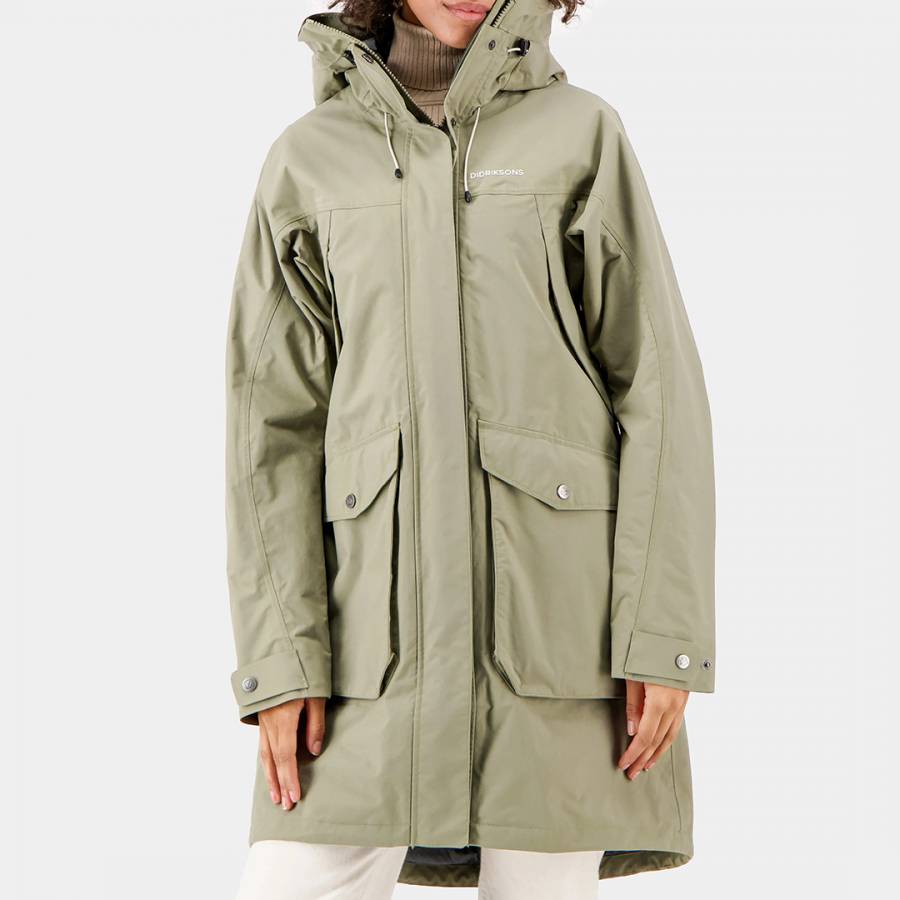 Didriksons Green Waterproof Thelma Parka Jacket My Boutique